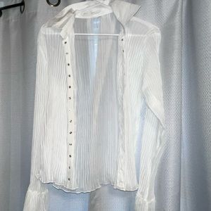 Meihuida/Amazon S Sheer/white button up🤍